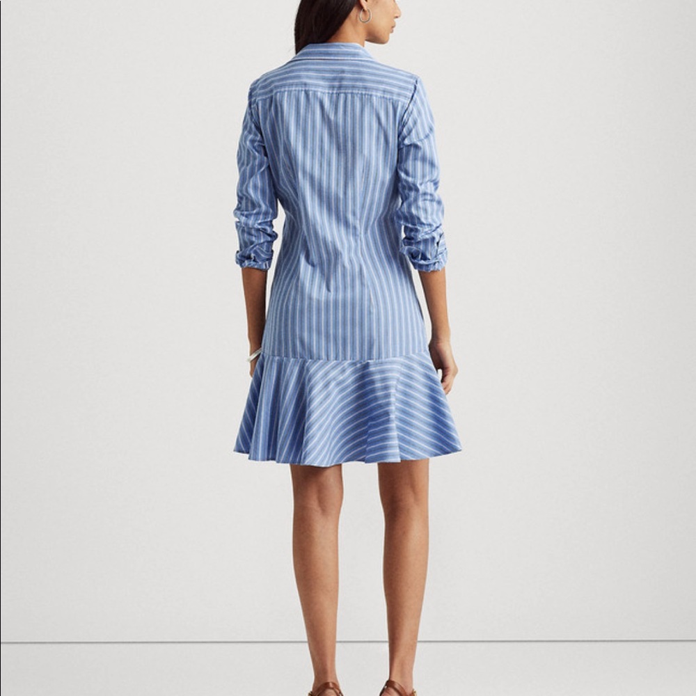 Ralph Lauren Triella Striped Ruffled Shirt Dress